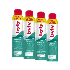 BYLY Extrem Frescor Desodorante Spray 4 uds x 250 ml